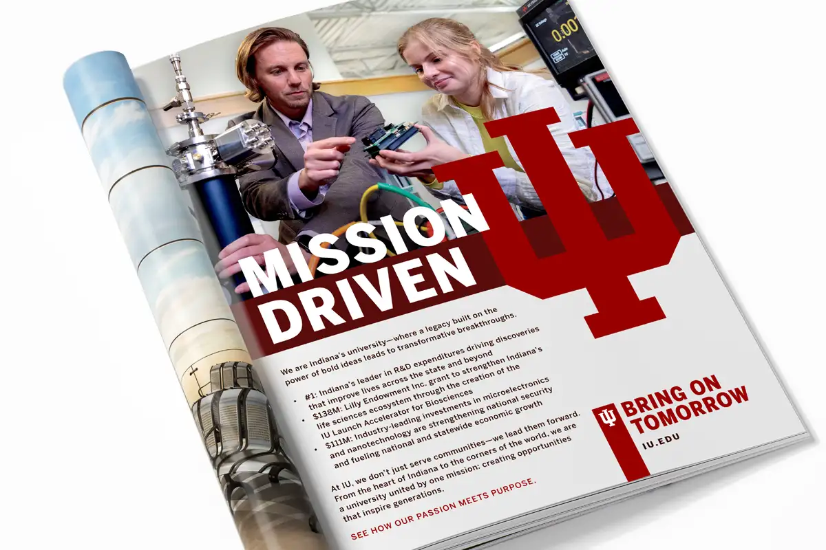 A Chronicle of Higher Education campaign ad mocked up in a magazine