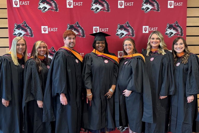 Nursing student graduates at Indiana University East