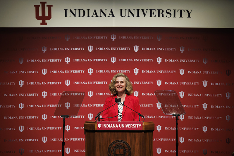 IU President Pam Whitten delivers her first State of the University address.